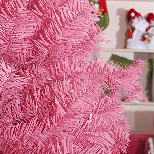 Мини-Изкуствена Коледна елха, Навесная Коледна бор Премиум-клас с поставка от PVC пластмаса, идеален за празнична украса на помещенията, лесно се монтира-Розово 60 см