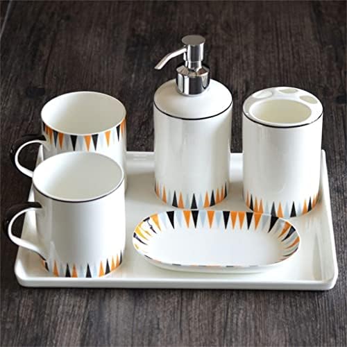 LUKEO Комплект Чаши За миене на зъбите Керамичен Комплект За Миене на Баня От Костен Порцелан, Аксесоари За Баня Европейската Чаша За