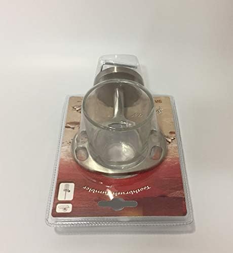 Държач за четка за зъби от Прозрачно стъкло Tredoni - Стенни Закачалка от Полиран Никел и Хром (Матиран Никел)