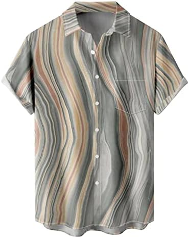 Xiloccer Мъжки Хавайски Ризи с Принтом, Плажни Ризи с Копчета и Къс Ръкав, Мъжки Блуза с Принтом, Многоцветен Риза