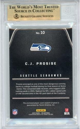 Си Джей Просиз Seattle Seahawks Карта Панини National Exclusive Relic RC #10 #1/1 БГД 9.5 - Футболни картички Панини - Панини