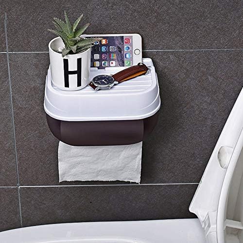 YUANFLQ Кутия За Тоалетни Кърпички Баня и Безплатен Перфоратор Ролка Хартия Тава За Тоалетна Хартия Домашен Водоустойчив Творчески Рафтове