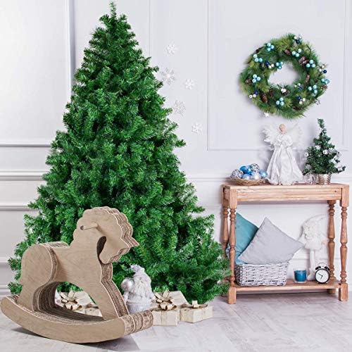 4-Подножието Дългогодишна Коледно Дърво, PVC, Прикачени Изкуствено Коледно дърво Премиум-клас, Празнична Украса със Сгъваема метална стойка,