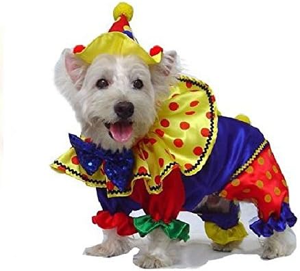 Puppe Love Dog Лъскав Костюм На Клоун, Костюми Кучета Под Формата На Цветни Цирковых Клоуни (Размер 3)