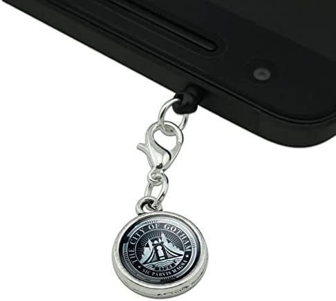 Ключодържател за мобилен телефон Batman Gotham City Seal с жак за слушалки подходящи за iPod iPhone на Galaxy
