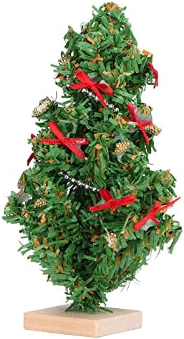 Hidyliu Мини Коледна Елха Изкуствена Настолна Коледно Дърво с Украса във формата на Перли, Малка Коледна Елха в Саксия с Коледна