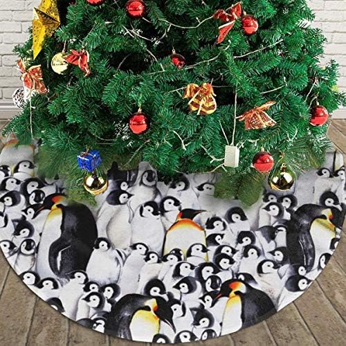 LVeShop Антарктически Пингвин Коледно Дърво Пола Луксозен Целогодишен Закрит и Открит Мат Селски Празнични Украси Коледна Елха（30/36/48 Три размера）
