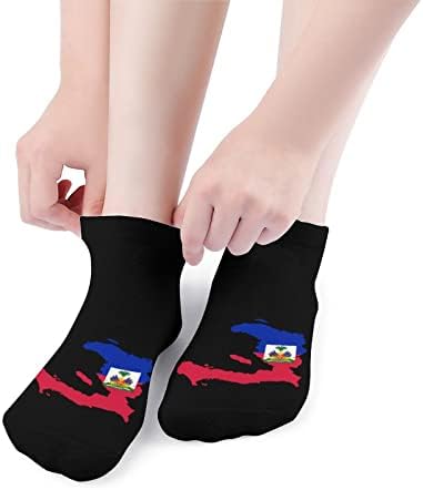 Haitiflag Map Забавни Чорапи за Бягане на Щиколотках, Спортни Чорапи, Без Подплата за Мъже и Жени