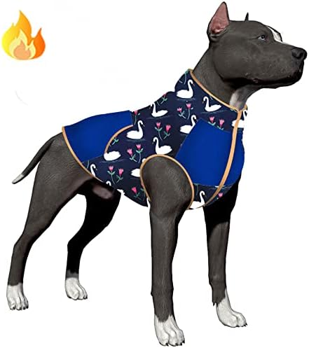 LovinPet Големи Пуловери за кучета Доберман: Топла Подобрена Фланелевая плат, Облекла за кучета Лебедово езеро, Дрехи за