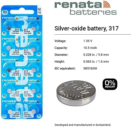 Батерия за часовник Renata 317, Двойна Опаковка