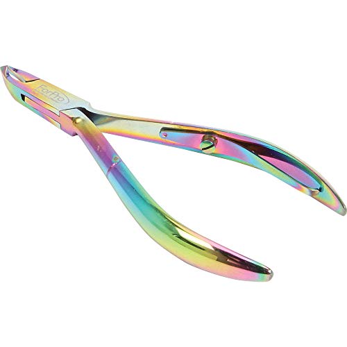 Клещи за кожичките от титан ForPro, Прецизна нож от неръждаема стомана, за изрязване на кожичките и чеп, ¼ Челюстта, цветове на дъгата