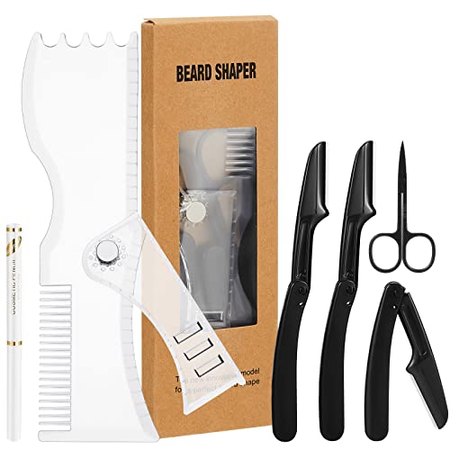Комплект за даване на форма брада, състоящ се от 1 Регулируем Шейпър, 1 Фризьорски молив, 3 ножчета за бръснене, 1 Ножица за почистването на брадата, Пълен Инструмент з