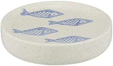 Ястие WENKO Aquamarine за съхранение на сапун за ръце, 12 x 3 x 12 см, Бежов/Син