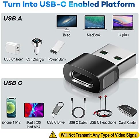 Адаптер Basesailor USB-USB C, 3 комплекта, Зарядно устройство, с сплав Type C за iPhone 14 13 12 11 Pro Max SE, Airpods, iPad Air