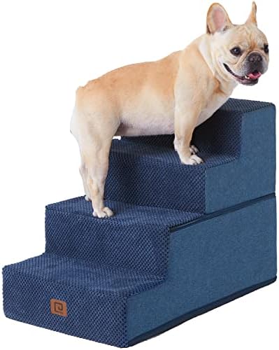 Куче стълбище EHEYCIGA за малки кучета, 3-Степенна куче на стълба за Високите легла и мека мебел, Стъпало за домашни любимци за малки кучета и котки за катерене по високи