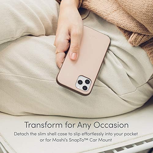 Чанта-портфейл Moshi Overture, съвместим с калъф iPhone 12 Pro Max [snapTo Case], Сменяем Магнитен чантата със сгъваема стойка, от