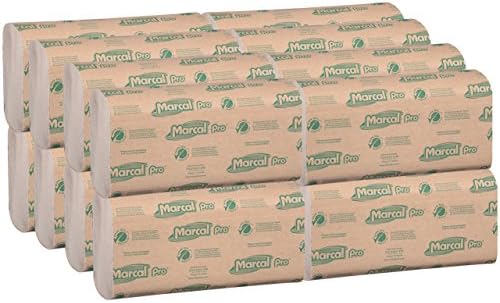 Многослойни хартиени кърпи Marcal Pro, рециклирани, 1-Пласт, естествен цвят за ръце, 250 броя в опаковка, 16 опаковки в опаковка