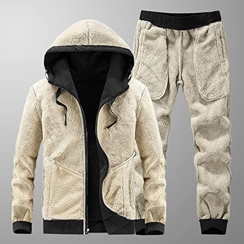 ZYZMH Зима, Тенденцията на по-големи размери, запазването на топлина Свободни Мъжки Ежедневни блузи, спортно облекло, Мъжки спортен костюм (Цвят: B Размер: Код 2XL)