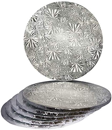 ZUNKOM 16-цолови Сребърни Кръгли силни барабани за печене на сладкиши с дебелина 1/2 инча (1 опаковка)