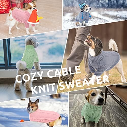 Пуловер-Пуловер Queenmore за малки Кученца, Трикотаж за студено Време, Класическа Дебели Топли Дрехи, с високо Воротом за чихуахуа, булдог,