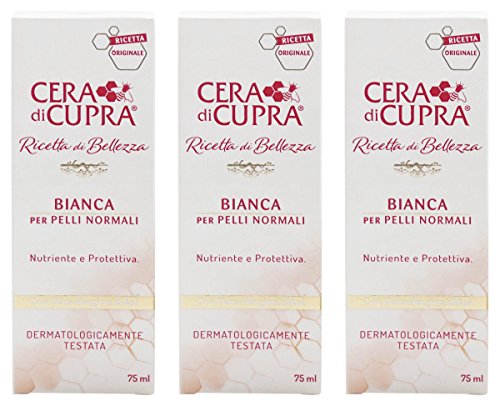 Крем Cera di Cupra Bianca per Pelli Normali за нормална кожа, формула против стареене - 2,5 течни унции (75 мл) в тюбиках (опаковка от 3 броя) [Внос от Италия]