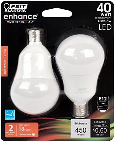 Електрическа Декоративна led лампа с нажежаема жичка Feit от прозрачно стъкло с регулируема яркост, еквивалент на 40 Вата, нежно-бяла (2700K)