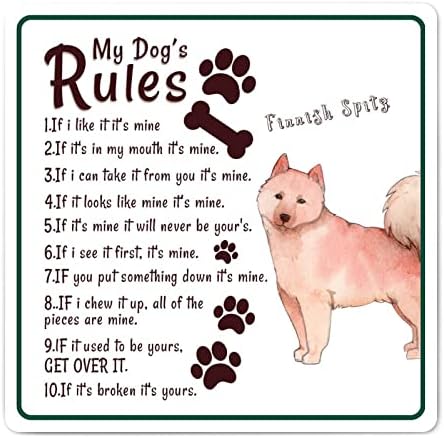 Alioyoit Забавно Метални Табели с надпис Правила на кучето ми, Ретро Знак на Поздрав за домашни Кучета, Метален Принт, Антикварен