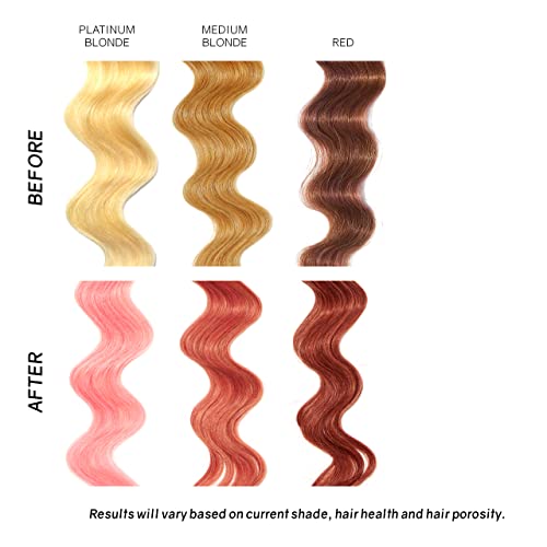 Климатик за нанасяне на цвят Overtone Haircare - 8 унции полу-трайни Климатик за боядисване на коса С масло от шеа и кокосово масло - Пастельно-Розово Временен Жесток цвят на