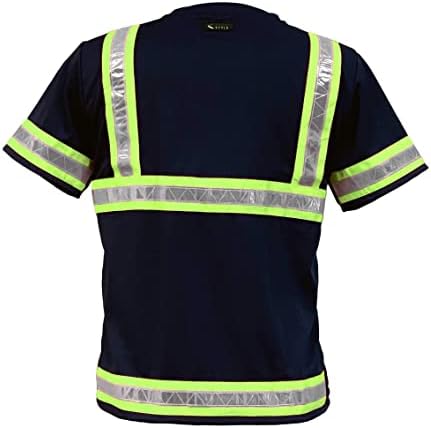Светлоотразителни Работни ризи Сигурност за мъже - Тениски с къс ръкав Повишена видимост ANSI Class 3 Gear с Светоотражающей лента
