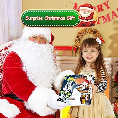 Адвент-Календар на 2022 година, Пъзели-Пъзел Коледа Подаръци за деца, Подарък Кутия с Календар за Обратно Броене на Коледа, 24шт IQ Лабиринт