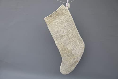 Коледен Отглеждане подарък за ВЪЗГЛАВНИЦА SARIKAYA, Бежови Чорапи, Коледни Чорапи от Коноп, Отглеждане Kilim, Отглеждане на Santa Cruz, Коледни Чорапи, 726