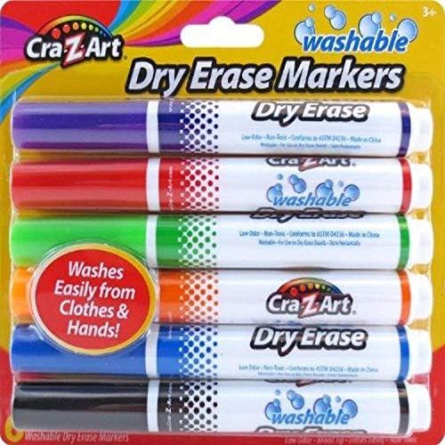 Cra-Z-Art Детски миещи маркери за сухо изтриване Broadline, брой 6 броя