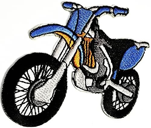 Kleenplus 2 бр.. Мотоциклет шият желязо на бродирани ленти карикатура син мотоциклет Мотоциклет спортни колоездачи внедорожная