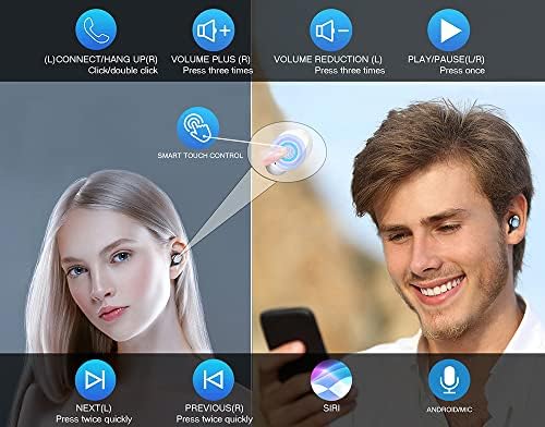 Безжични слушалки VOLT PLUS TECH Slim Travel Wireless V5.1, съвместим с Samsung Galaxy J5 (2017), Актуализиран микротонкий