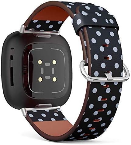 Преносимото кожена каишка за часовник Q-Фасул, който е съвместим с Fitbit Versa 3/4 и Fitbit Смисъл/Sense 2 - в полка точки