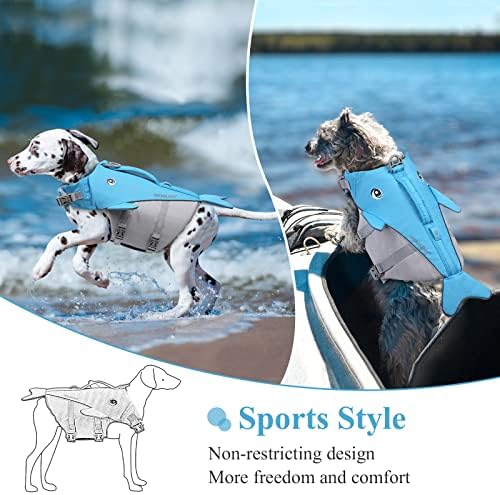 Спасителна Жилетка за кучета VIVAGLORY във форма на Кит, Нов Спортен стил + Здрав Спасителна Жилетка за кучета
