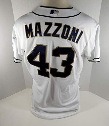 Сан Диего Падрес Кори Маццони 43 Излиза в играта Бяла риза - Използваните в играта тениски MLB