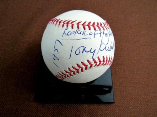 Тони Кубек 1957 Новак на годината Ню Йорк Янкис Подписа автограф на бейзболен клуб Oml Jsa Mint - Бейзболни топки с автографи