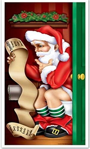 Пластмасов Капак за Тоалетна Дядо Коледа с принтом Beistle на закрито и на Открито за Входната врата и Баня, Домашни Празнична Коледна