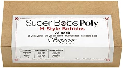 Макара за навиване на нишки SuperBobs от полиестер 72pk M-Style Сиво, Сиво