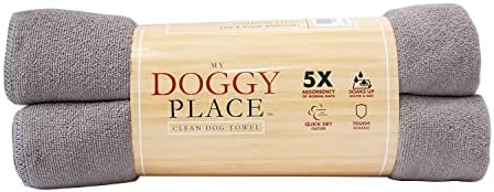My Doggy Place - Супер Впитывающее кърпа от микрофибър - Аксесоари за къпане на кучета - Кърпа за сушене от микрофибър - Безопасно за пране - Ясен - 45 x 28 см - 1 бр.