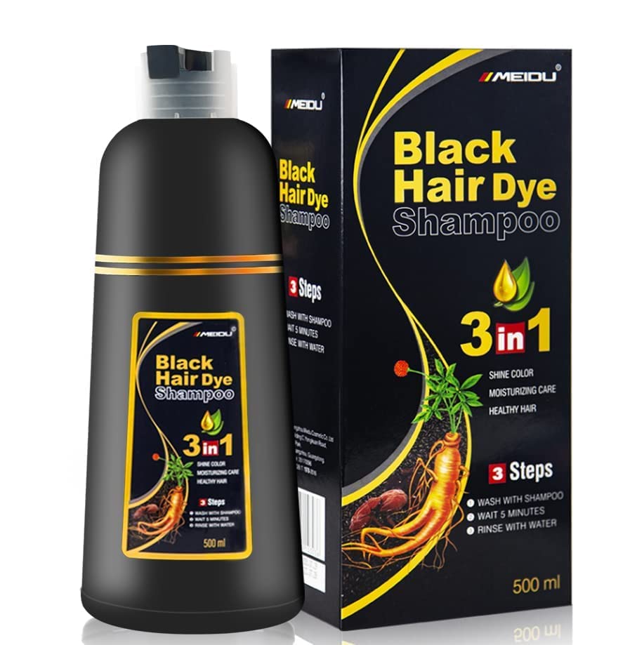 Black шампоан за бързо боядисване на коса от седины - Шампоан за по-лесно боядисване на коса 3 в 1 - Покритие на седины - Билкови оцветяване