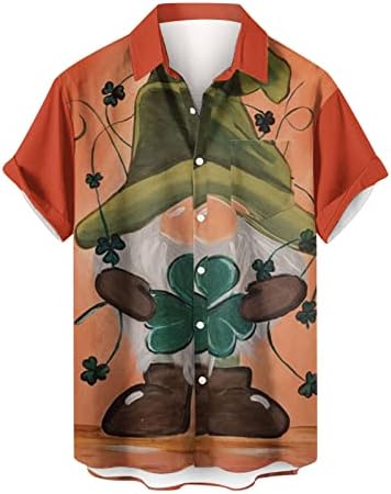 Мъжка риза в Деня на Св. Патрик, ежедневни хавайски ризи с къс ръкав, hoody, тениска с детелина и трилистником, топ копчета