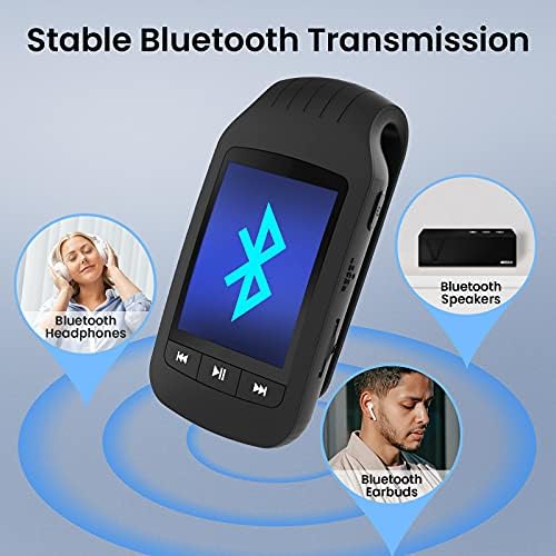 HOTT A505 8 GB + 32 GB Bluetooth MP3-плейър със скоба за спорт, 1,8-инчов Музикален плеър Без Загуба на Звук Поддръжка на FM-радио Рекордер