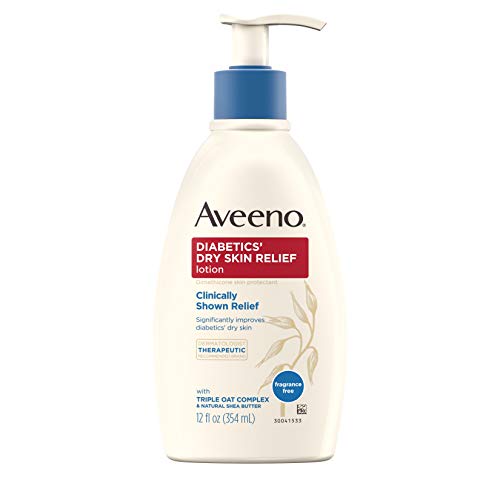 Лосион за облекчаване на суха кожа Aveeno Diabetics с Тройно комплекс овесени люспи и естествено масло от шеа, не съдържащи стероиди и ароматизатори Диметиконом, за да се г