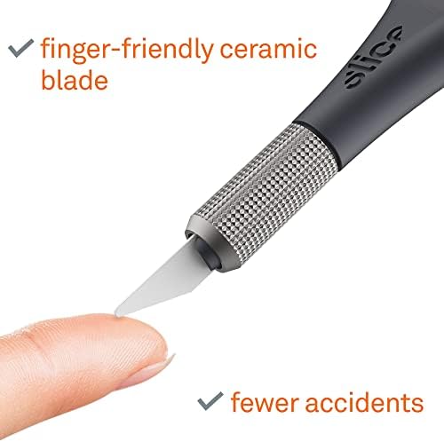 Точност нож Slice 10580, Уникалната ръкохватка с превземането на пръсти, Точен контрол, Подробни разрези, Удобен за пръстите, е 11 пъти по-дълго от неръждаема стомана, чер?