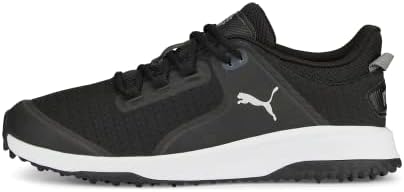 Мъжки маратонки за голф PUMA GOLF Fusion Grip Extra Wide, Puma Black-Puma Silver-Спокоен цвят, 10,5
