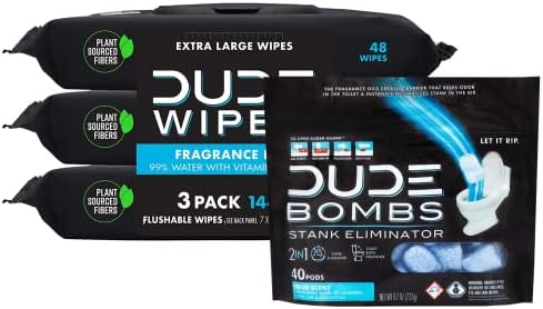 Смываемые кърпички ПИЧ Wipes (48 броя), 3 опаковки, Без мирис и Дезодорирующий Освежители за тоалетна ПИЧ Бомби, Свеж аромат,