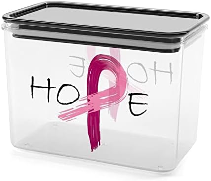 Розовата лента - Кутия за съхранение на информация за рака на гърдата, пластмасов контейнер-органайзер за хранителни продукти,