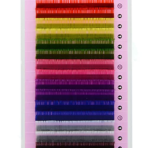 Цветни фалшиви мигли, цветни мигли, изящни, леки, по-меки за парти (0,07 D 13 мм)